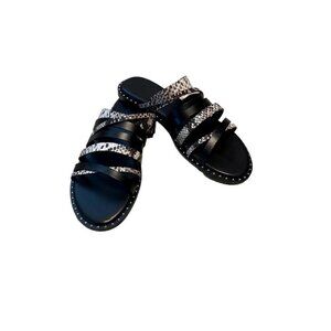 Charlies David‎ Black Gray Reptile Print Sandals